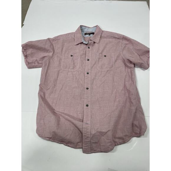 PD & C Shirt Adult Medium Red Button Up Stretch Casual Comfort Mens - Picture 1 of 6